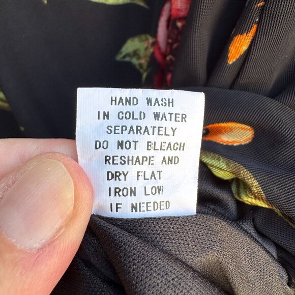 Ember Womens Floral Boho Ruched Bell Sleeves Elastic Hem Flowy Shirt Blouse M - Picture 11 of 11